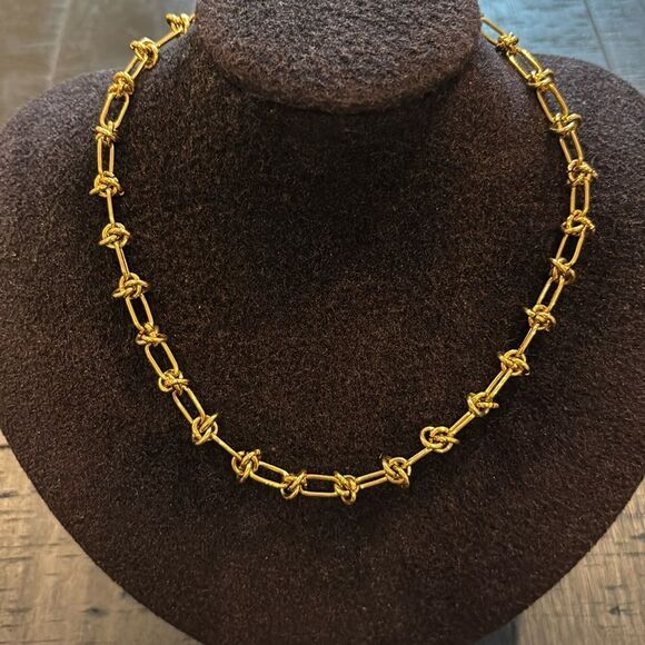 Source Unknown Jewelry - INS Fashion 18K Gold Plated Stainless Steel Knot Link Chain Necklace